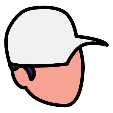 genç adam kafa kap karakter ile