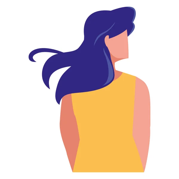 Hermoso personaje de mujer joven — Vector de stock