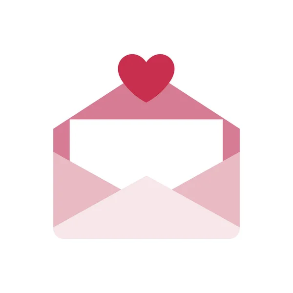 Sobre carta amor icono — Vector de stock