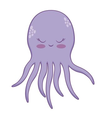 şirin ahtapot hayvan izole simgesi