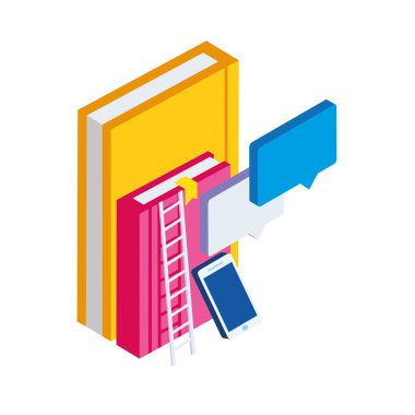 yığın ders kitapları ile smartphone