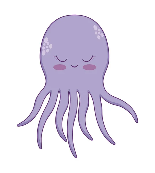 Cute octopuses animal isolated icon — Stock Vector