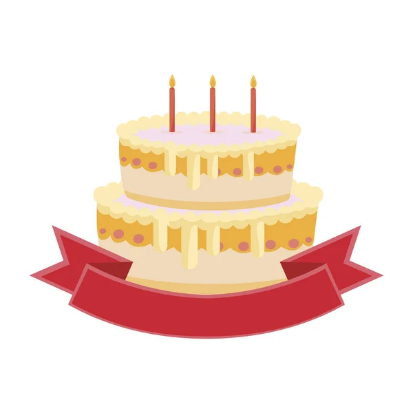 Édes sütemény születésnapi szalag keret — Stock Vector
