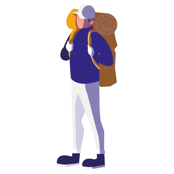 Τολμηρός άνθρωπος με travelbag — Διανυσματικό Αρχείο