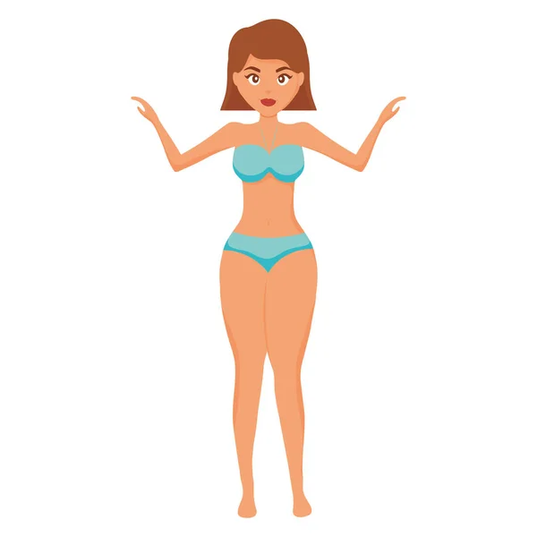 Belle femme avec maillot de bain — Image vectorielle