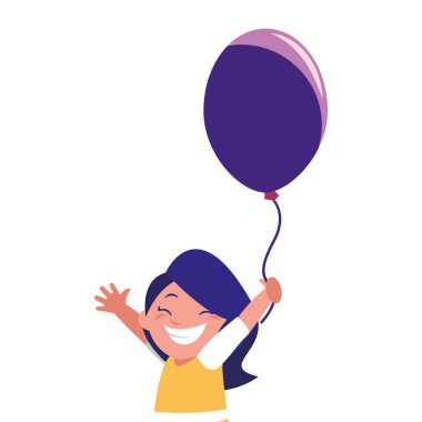 mutlu kız holding balon