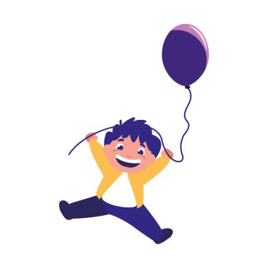 Çocuk holding balon gülümseyen