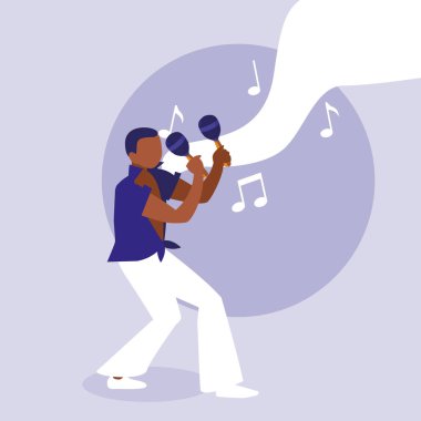 marakas karakter oynamak siyah tropikal müzisyen