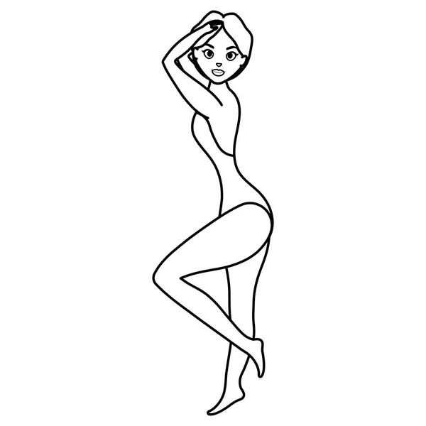 Belle femme avec maillot de bain — Image vectorielle