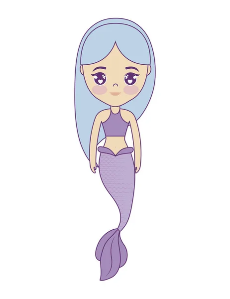 Personagem avatar sereia bonito — Vetor de Stock