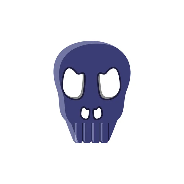 Hlava lebka izolované ikona — Stockový vektor