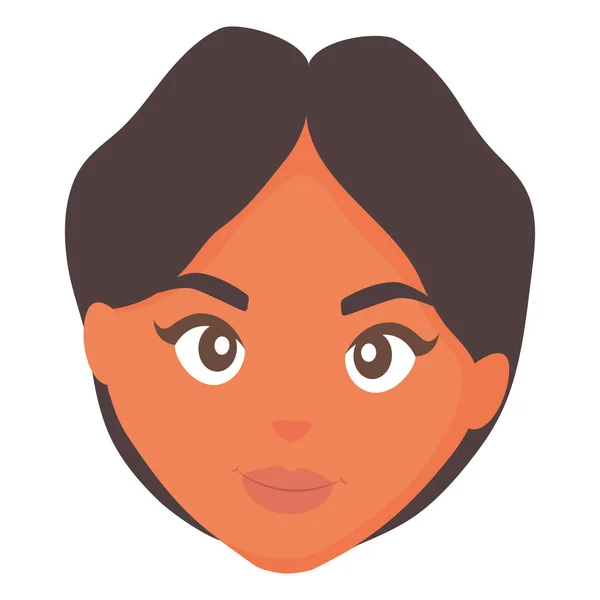 Belle femme tête caractère — Image vectorielle