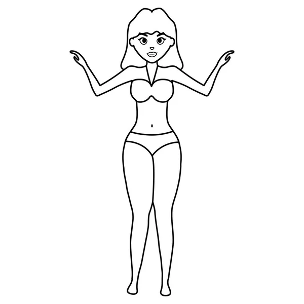 Belle femme avec maillot de bain — Image vectorielle