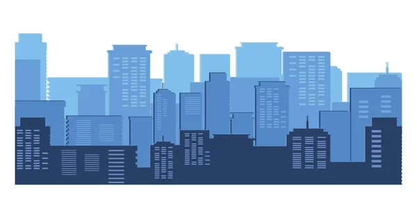 Buildings metropolis cityscape silhouette — Stock Vector