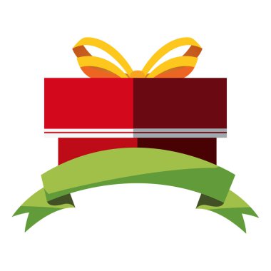 Beyaz arka planda kurdeleli hediye kutusu