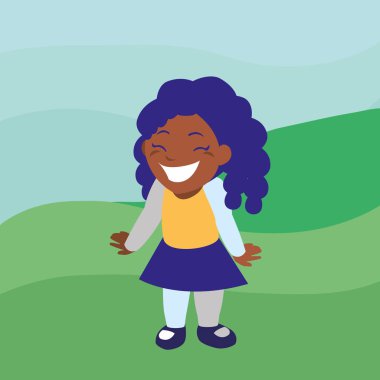 Kampta kutluyor mutlu siyah kız