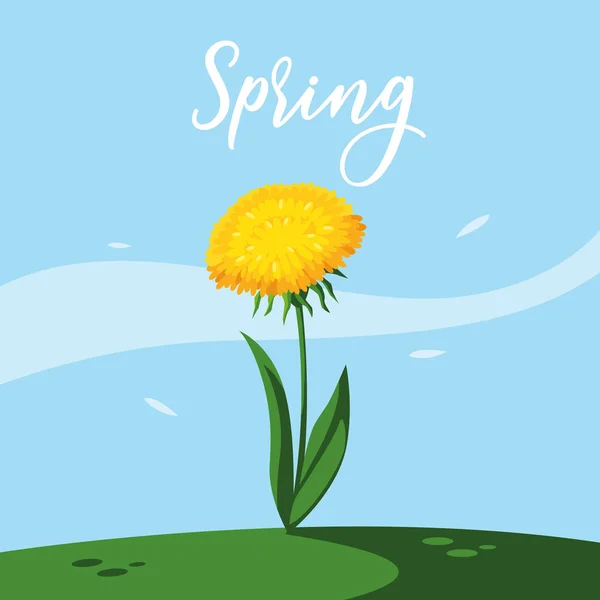 Schöne Frühlingsblume im Gras Natur Szene — Stockvektor