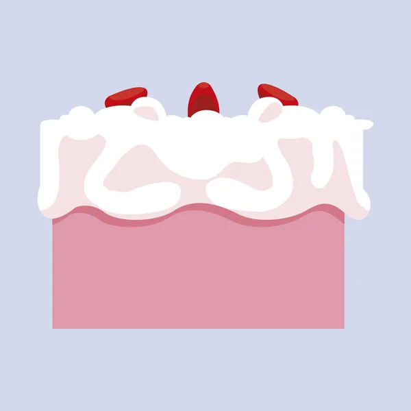 Sweet cake birthday icon — Stock Vector