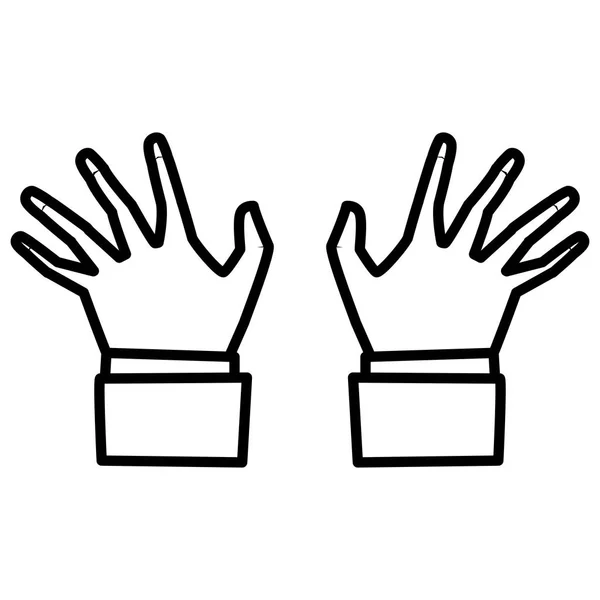 Pianista ruce izolované ikona — Stockový vektor