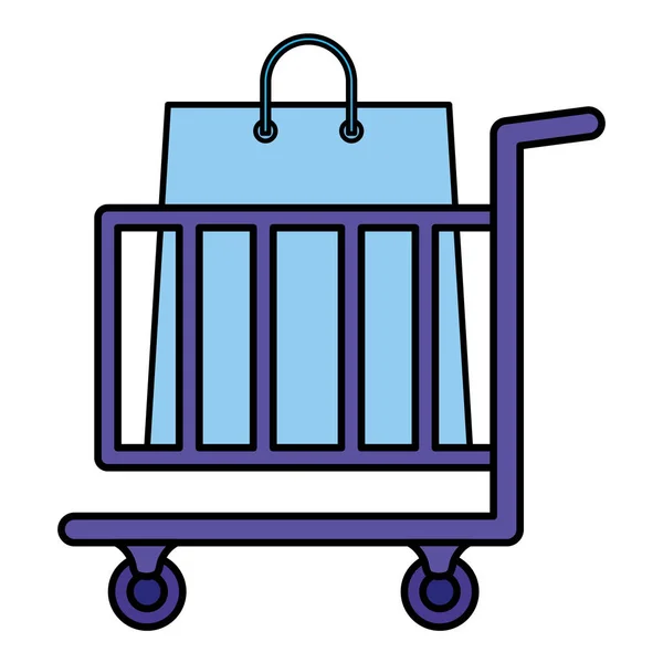 Carrinho de compras com sacos de compras —  Vetores de Stock