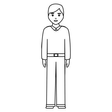 Genç ve rahat bir adam karakter