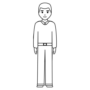 Genç ve rahat bir adam karakter