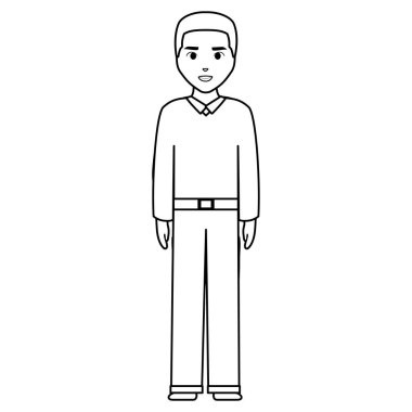 Genç ve rahat bir adam karakter