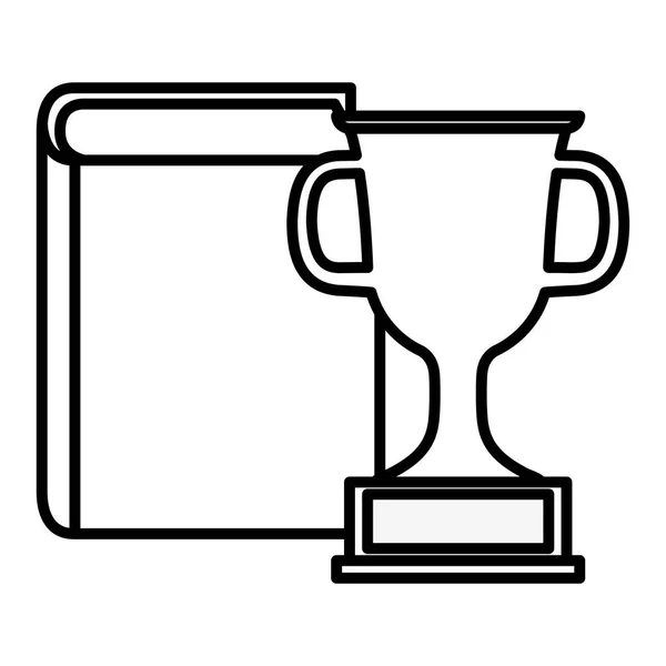 Libro de texto y copa de trofeo — Vector de stock