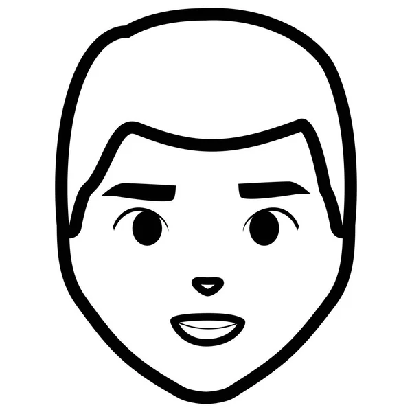 Jeune homme tête personnage — Image vectorielle