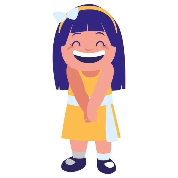 Glückliche kleine Mädchen Charakter — Stockvektor