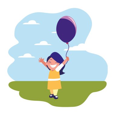 mutlu kız holding balon