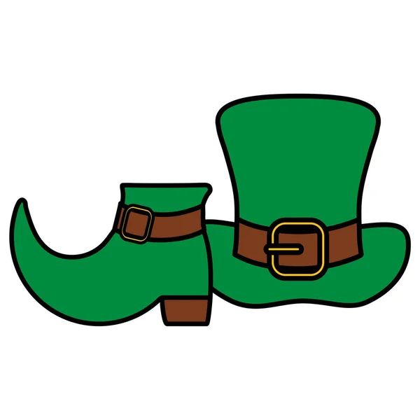 St patricks leprechaun hat with boot — Stock Vector