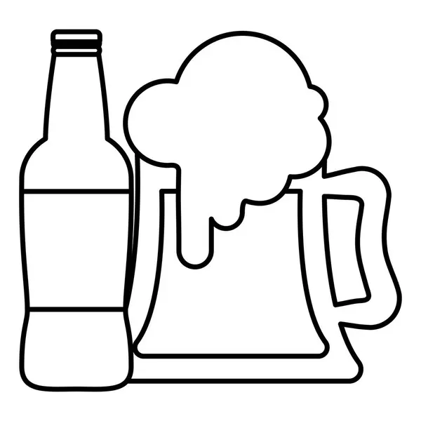 Öl burk med flaska — Stock vektor