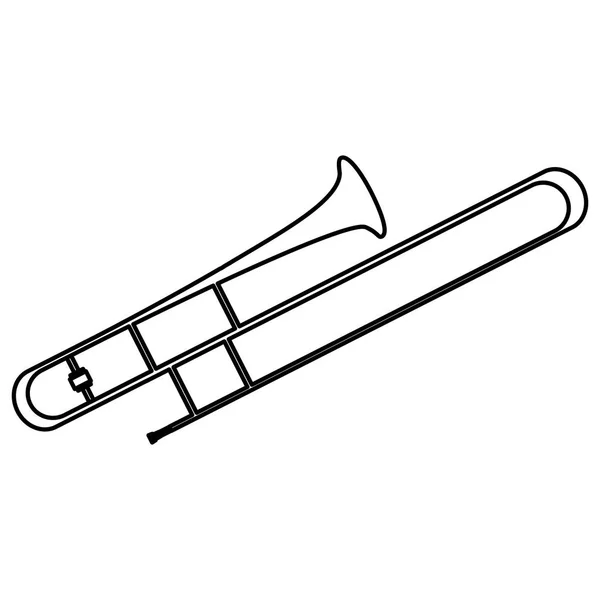 Trumpet instrument musical icon — Stock Vector