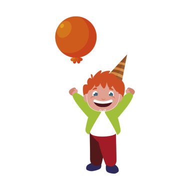 doğum günü balonları helyum ile şirin mutlu çocuk