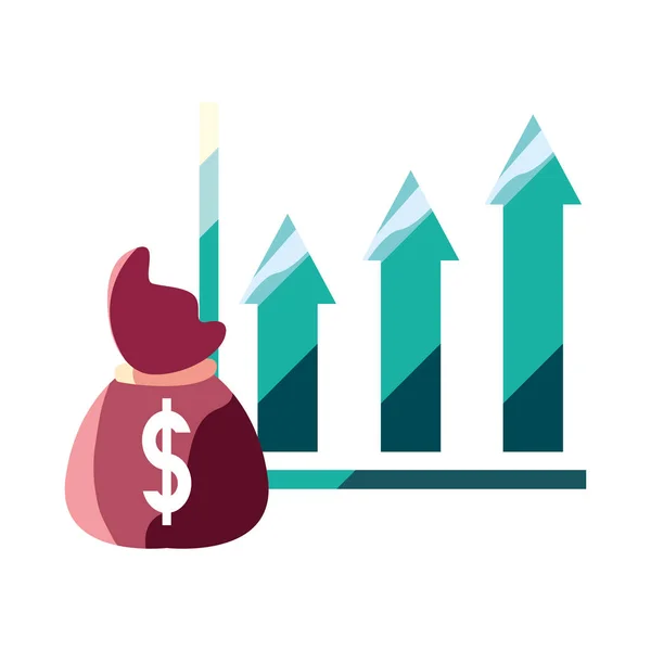 Geldbeutel Dollar Chart — Stockvektor