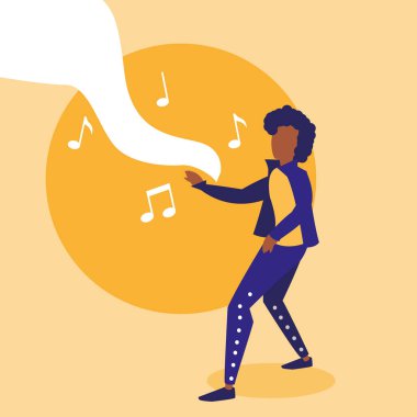 siyah tropikal müzisyen karakter