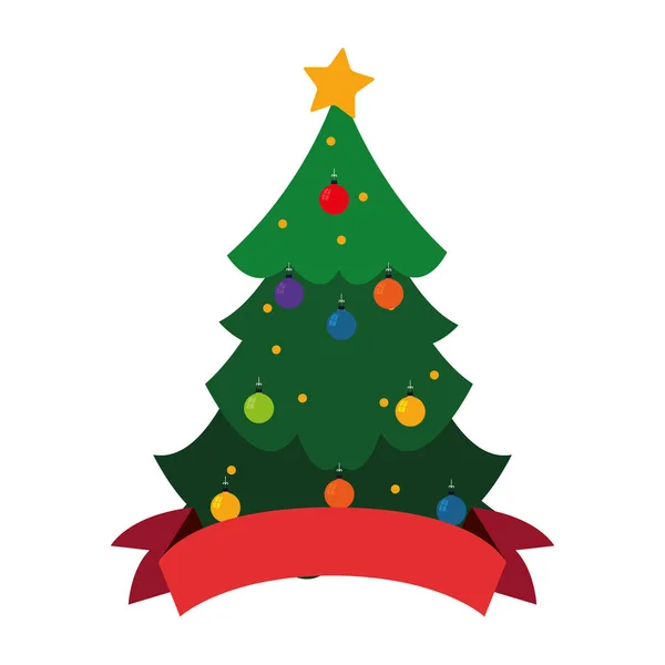 Christmas tree ribbon — Stock Vector
