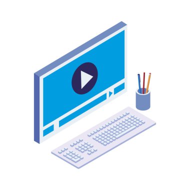 Masaüstü bilgisayar izole kutsal kişilerin resmi