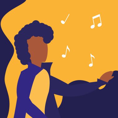 siyah tropikal müzisyen karakter