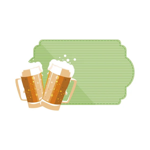 Saint patrick pots de bières — Image vectorielle