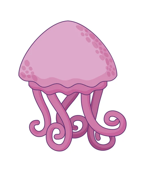 Roztomilý medúza izolované ikona — Stockový vektor
