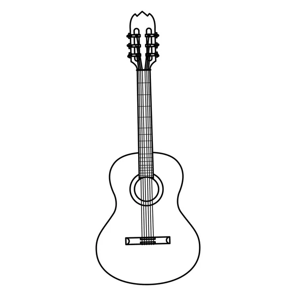 Guitare instrument icône musicale — Image vectorielle