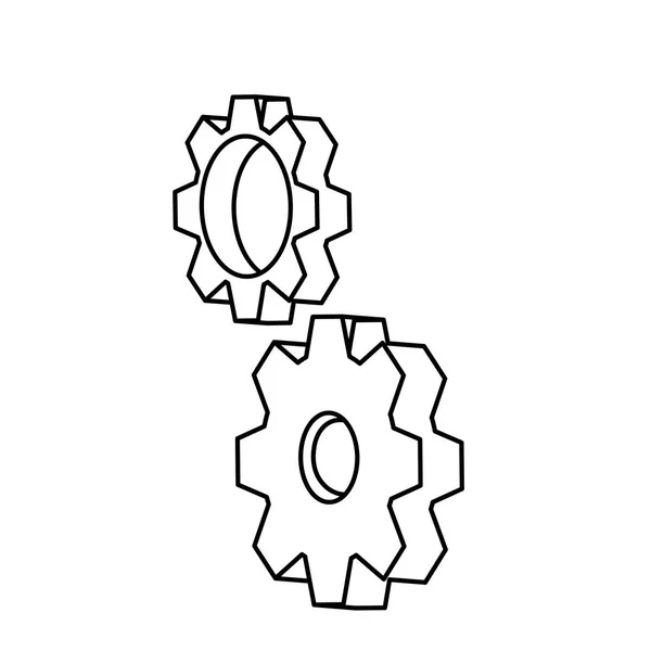 Gears settings isolated icon — Stock Vector