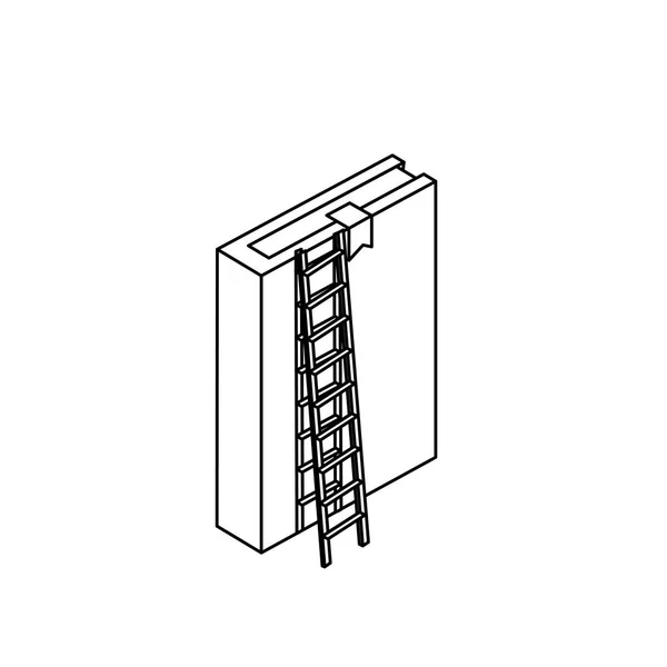 Lehrbuch mit Treppe — Stockvektor