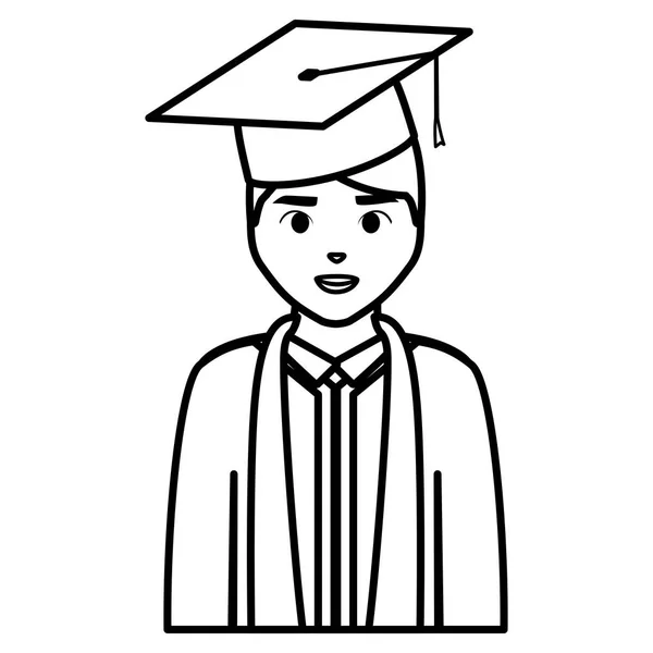 Young student graduated character — Stock Vector