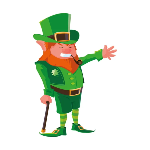 saint patrick lemprechaun with cane character