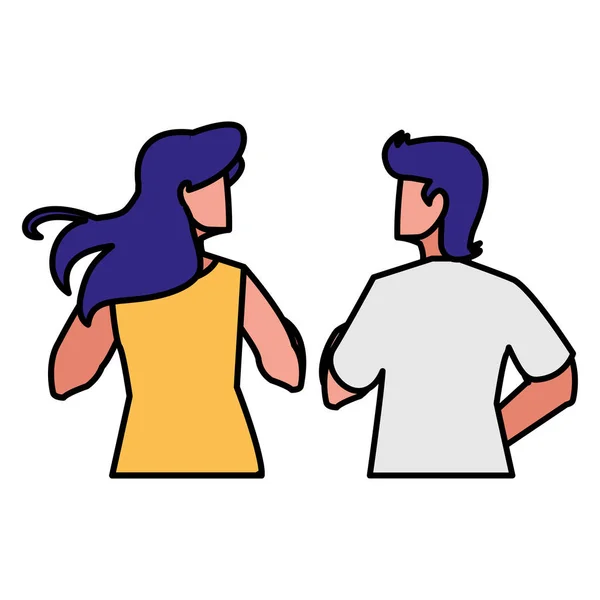 Aventureros pareja avatar carácter — Vector de stock