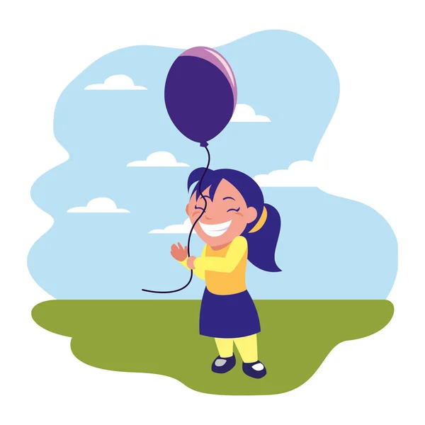 Gelukkig meisje bedrijf ballon — Stockvector