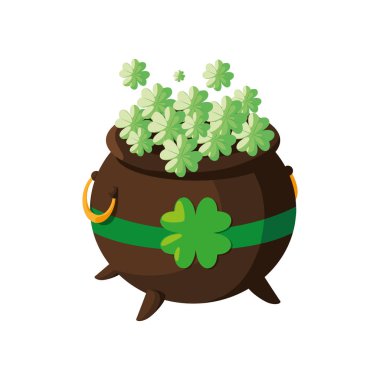 Saint patrick kazan yonca ile yapraklar